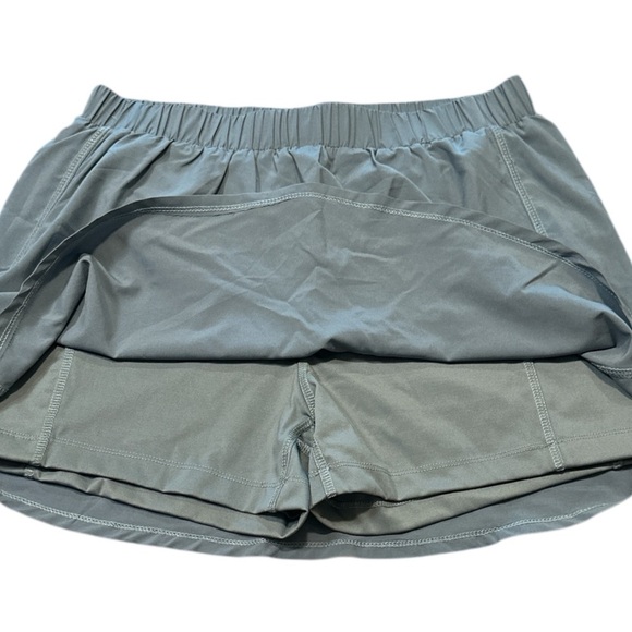 Wishlist Skort Size L Blue Gray Built In Shorts Elastic Waistband Curved Hem - Picture 5 of 10